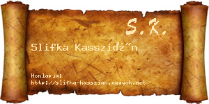 Slifka Kasszián névjegykártya